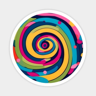 Colorful Spiral Art Magnet